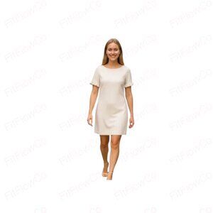 ⚡  Tommy Hilfiger Ivory Ruffle Sleeve Shift Dress Women’s 2 EUC